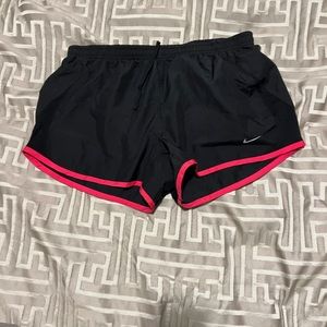 Nike black and pink running shorts